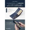 [VALOREA] bifold wallet men's lightweight Thin [Smart design for easy removal] genuine leather compact (Navy)