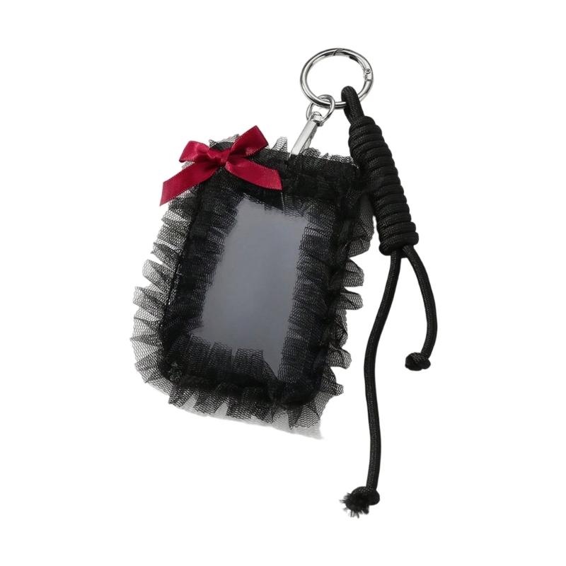 Элегантный Держатель для Бейджа Готский Бант Брелок Бусины Кружево Шарм для Карты Аксессуар Альтернативная Мода Брелок