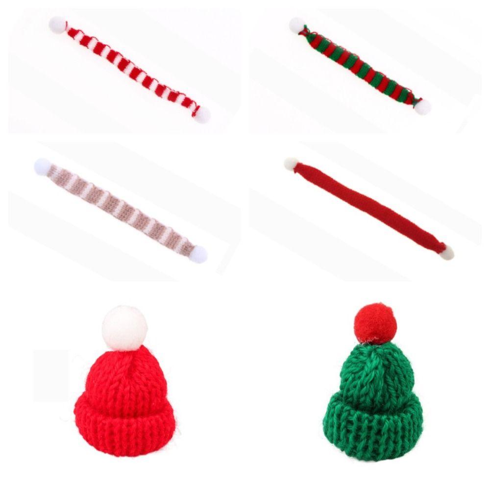 Neck Scarf 1:12 Doll Clothes Soft Mini Xmas Dolls Hat Cute Christmas Doll Scarf Gifts