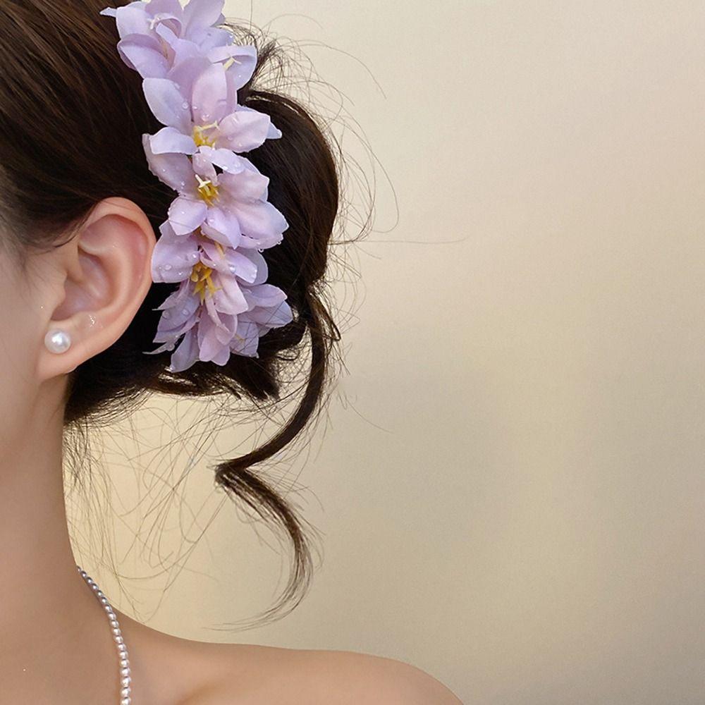 Sweet Chinese Style Red Flower Hairpin Super Fairy Wedding Traditional Hair Accessory Vintage Bridal Hair Ornament for Brides