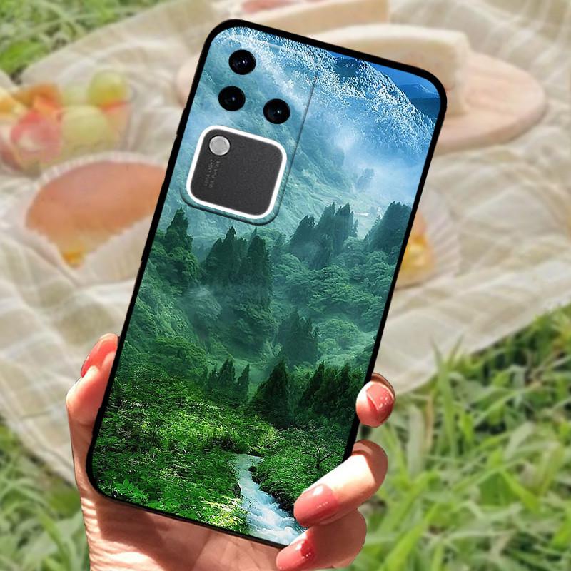 Чехол для Vivo V30 Pro Чехол для Vivo V30 Lite Ударопрочный Силиконовый Мягкий Мраморный Черный Бампер Funda Coque для Vivo V30 V2318 Оболочка Телефона