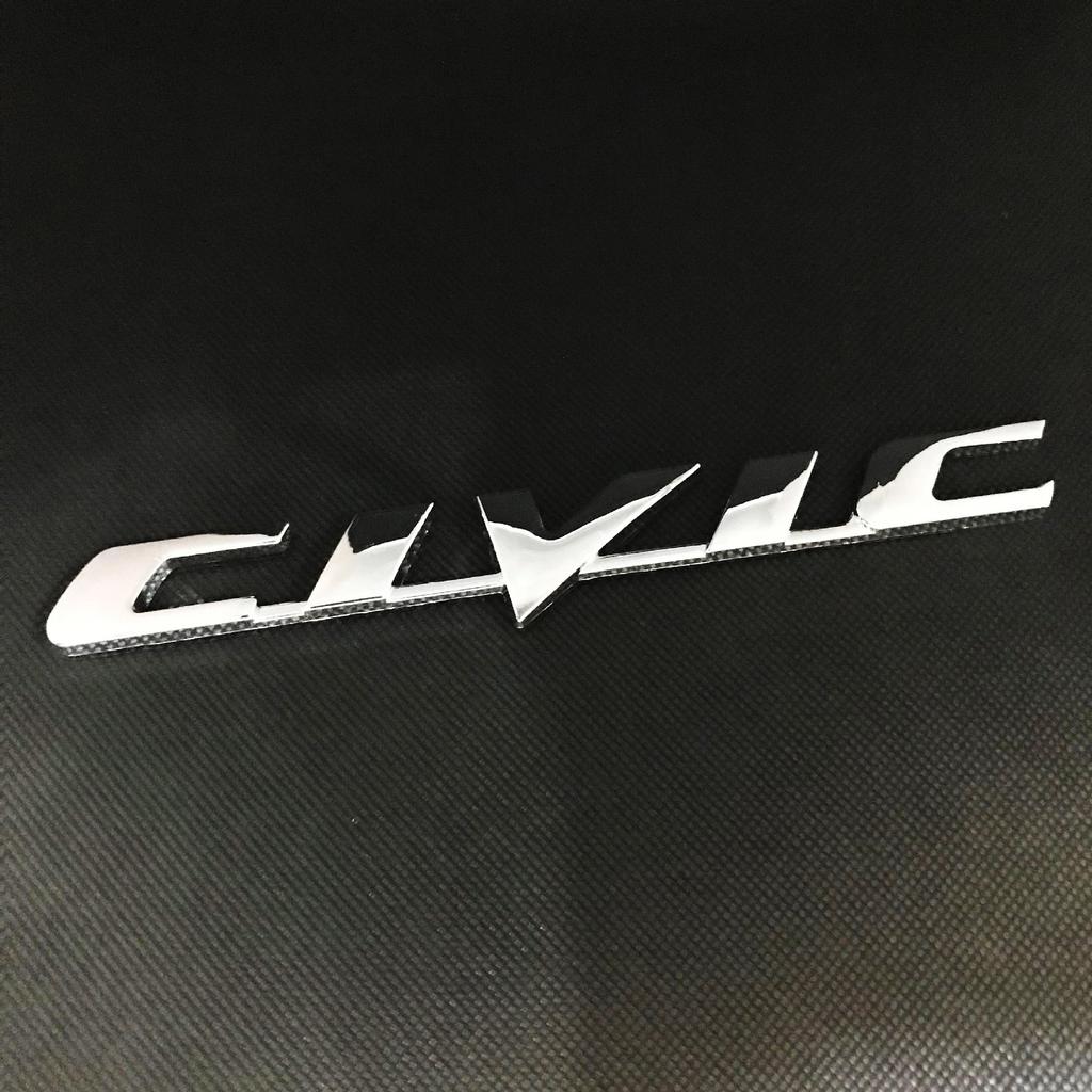 3D Metal CIVIC Logo Letters Car Trunk Emblem Fender Badge Decal Sticker For Honda Civic Fender Trunk Badge Exterior Accessories