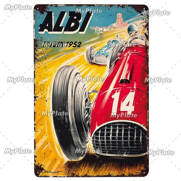 24-Stunden-Metallschild, Vintage-Plakette, Blechschild, Wanddekoration für Bar, Kneipe, Metallhandwerk, Retro-Rennwagen-Poster