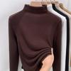 Semi-turtleneck German Velvet Bottoming Shirt with Women's Autumn and Winter Velvet Thickened New Abraded Slim-fit Top