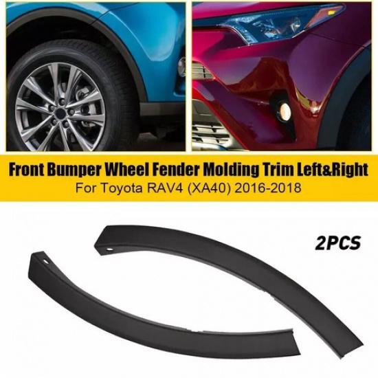 For Toyota RAV4 2016 2017 2018 Wheel Arch Molding Side Front Bumper Mounted Trim