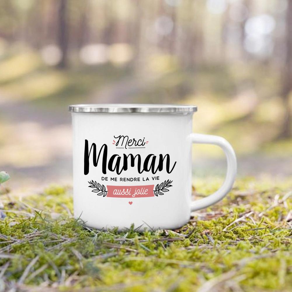Best Mom In The World Print Mug Drinks Milk Cup Enamel Handle Mugs Creative Coffee Cups Handle Festive Birthday Gifts for Mother