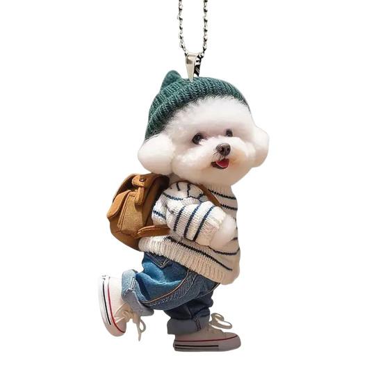 Подвеска в форме собаки, автомобильное подвесное украшение, реалистичное, легко повесить, акриловое рождественское украшение