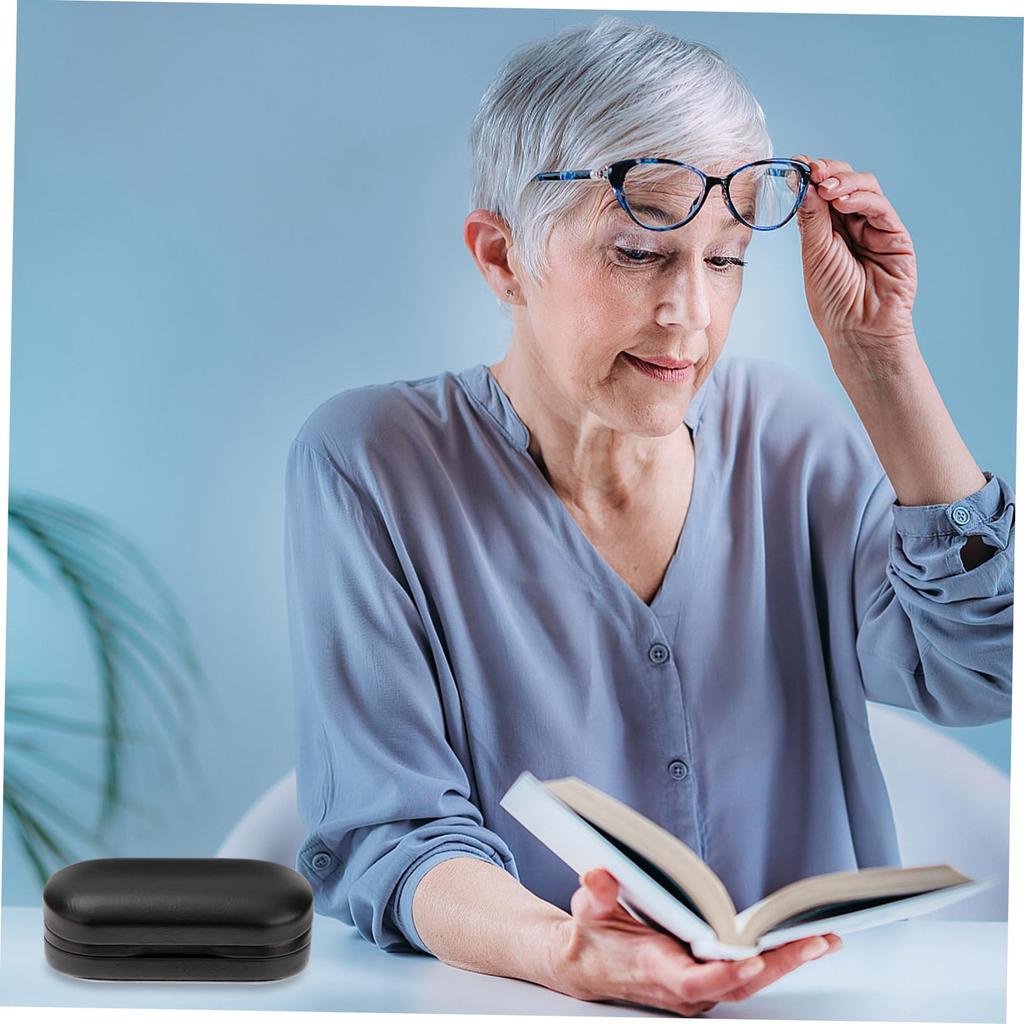 Holibanna Двойной Кожаный Чехол для Очков для Путешествий Легкий Держатель для Солнцезащитных и Очков Черный Чехол, Коробка, Органайзер, Дизайн,