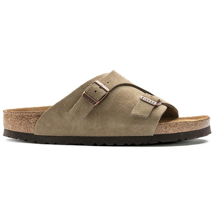 Birkenstock Zrich Series Cowhide Suede Fashion Beige Version Sandals Men's 1009533