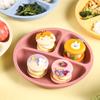 Cross-Border Silicone Baby Dinner Set - Non-Odor, Heat-Resistant, Food-Grade Suction Plate with Compartments.