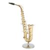 Mini Alto Saxophone Ornament Decoration Handmade Miniature Saxophone with Stand Tiny Alto Saxophone