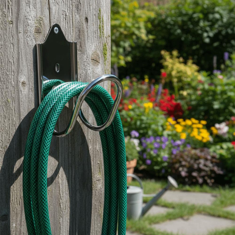 Настенное крепление Держатель садового шланга Прочная конструкция Система крепления Настенный держатель для шланга Наружное хранение