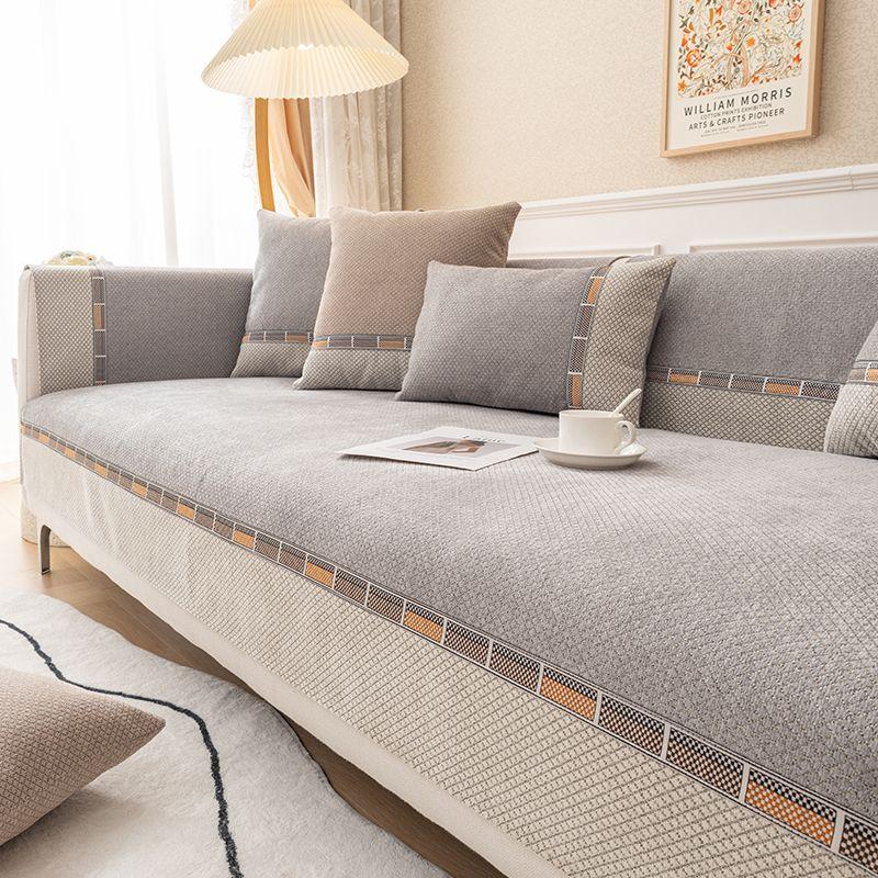 1pc Modern Chenille Sofa Cushion - Pet-Friendly Anti-Slip & Cat Scratch Resistant, Fit for All Sofa Types,One-Line Design for Seamless Home Decor