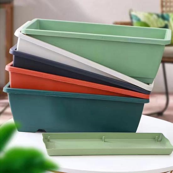 Vegetable Growing Box Flowerpot with Drainage Holes Thickened Edge Strong Load-Bearing Indoor Rectangular