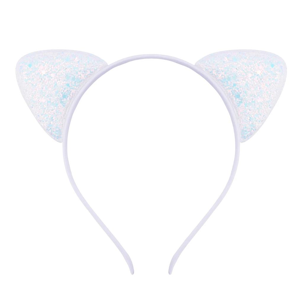 Glitter Cute Cat Ears Headband Kitty Headband Women Girls Kids Sparkly Hair Metal Hoop Shiny Hair Bands Hair Accessories