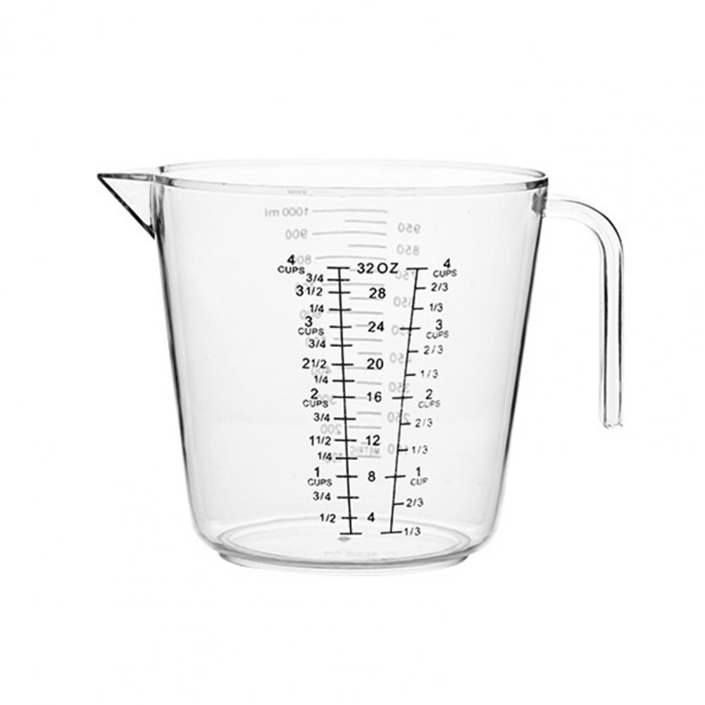 300/600/1000ml Measuring Cup Transparent Heat Resisting Plastic Milk Water Scale Measuring Jar Microwave Tool for Baking