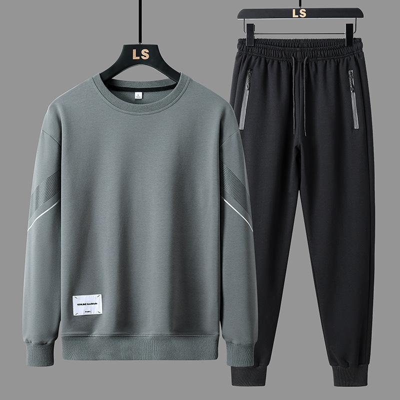 Spring and Autumn Men's Loose Fashion Round Neck Sweatshirt Sports Suit