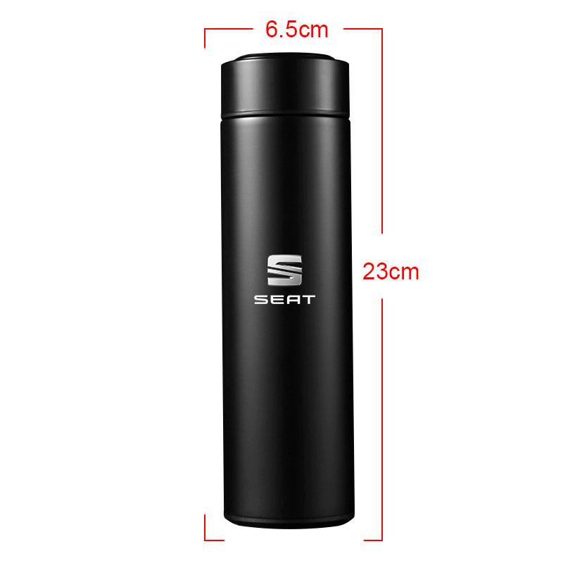 500ml Smart Thermo Mug Filter Coffee Drink Flask Temperature Display for SEAT Leon FR 5 6 MII Altea 5F Ibiza Toledo Cordoba Alhambra MK3