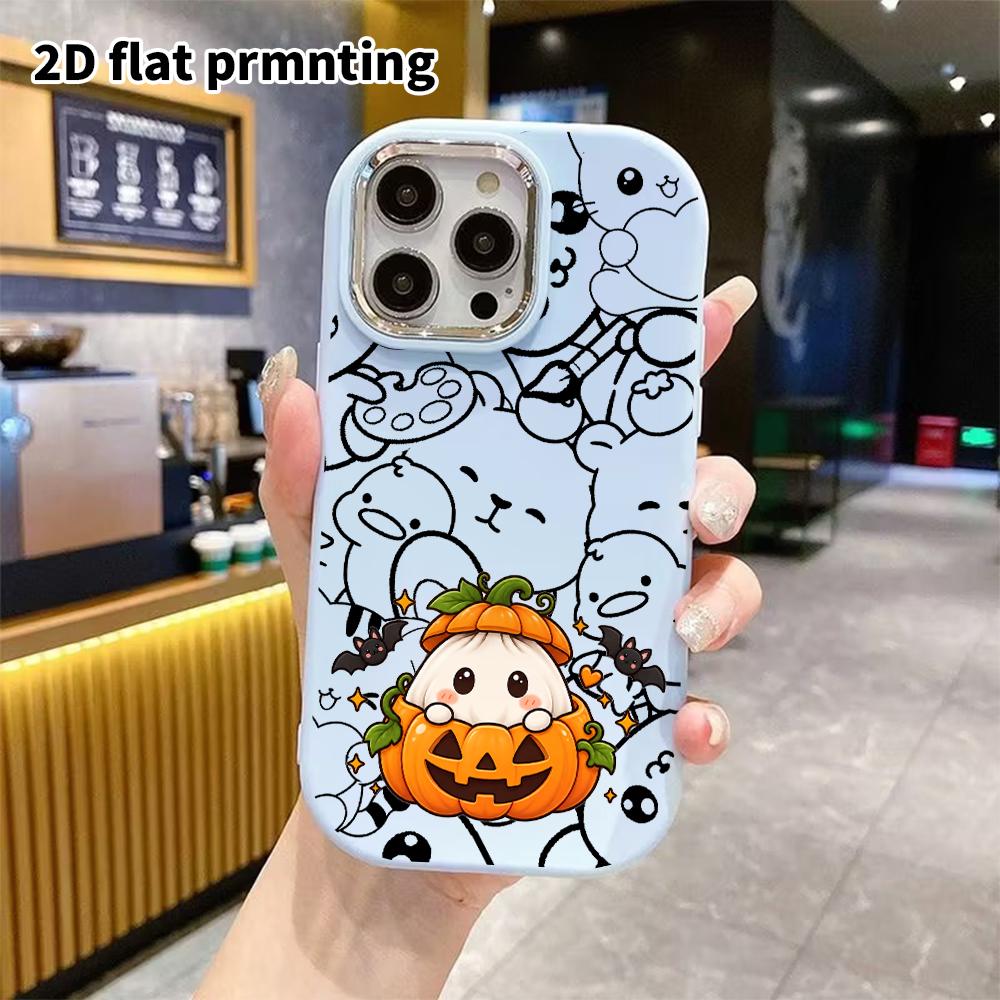 Phone Case: 2D flat, fits iPhone 18, 17, 16, 15, 14, 13 Pro; Pumpkin Bun Little Elf, perfect Christmas and Halloween holiday gift