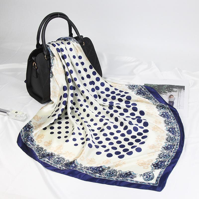 Высококачественные роскошные шелковые шарфы, повязка на голову, шарфы, шейный шарф для женщин, шелковый шарф с цепочкой, женская декоративная шаль