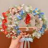 Богемная Цветочная Корона Для Женщин Летний Пляжный Отпуск Ручной Работы Цветочный Ободок Гавайская Лесная Серия Цветочные Аксессуары для Волос