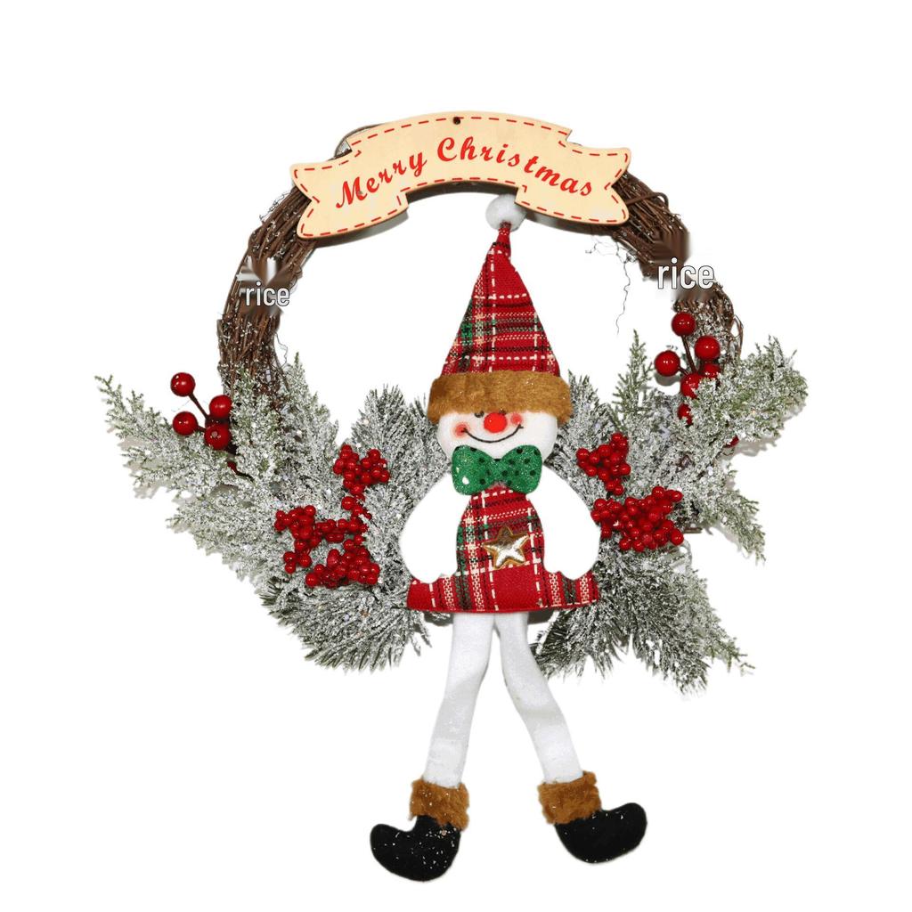 2023 Christmas Wreath: Cross-border Hot Selling 30CM Holiday Decoration for Shopping Mall & Hotel