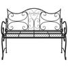 Garden Bench 2 Seater 114 x 56.5 x 90 cm Steel Black