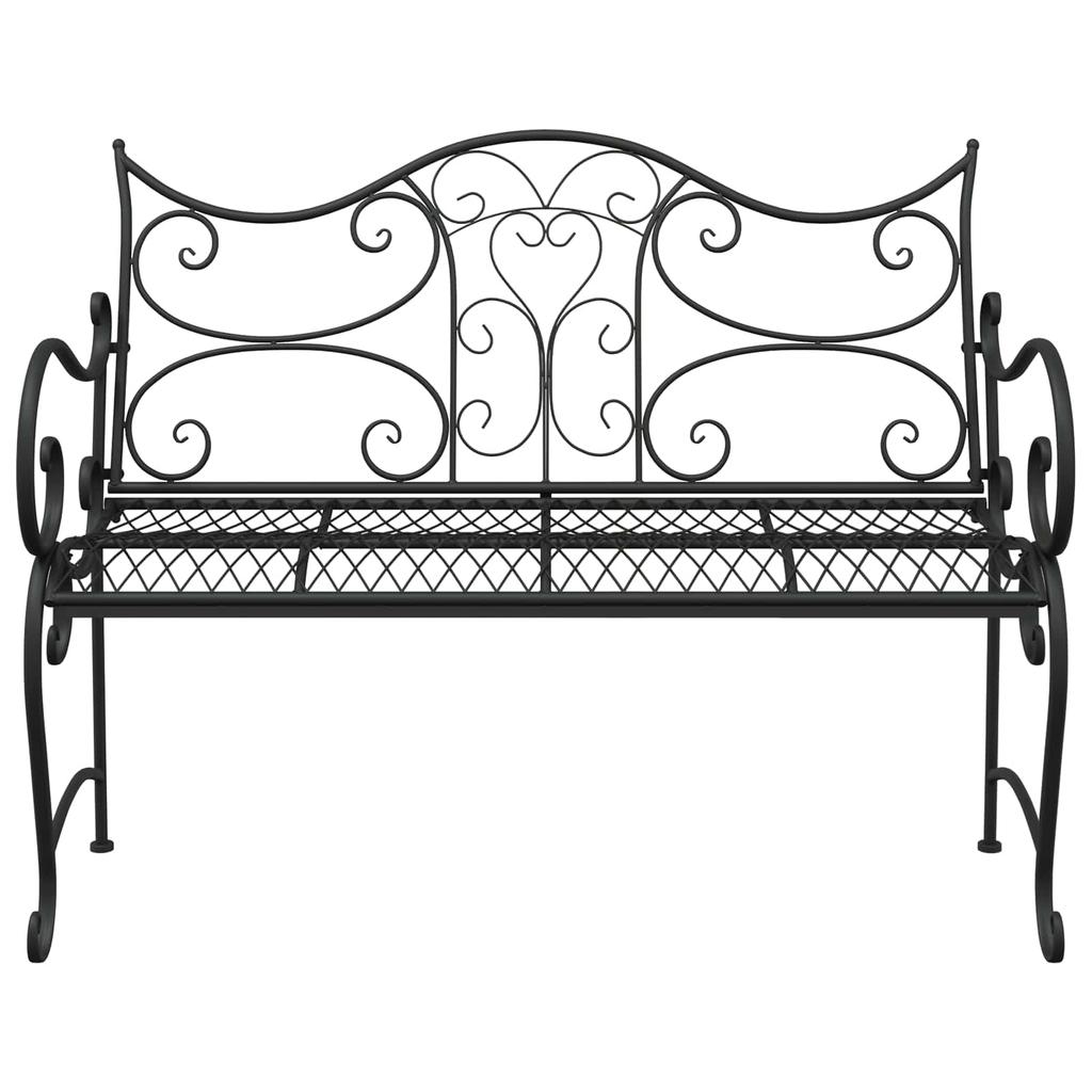 Garden Bench 2 Seater 114 x 56.5 x 90 cm Steel Black