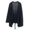 HaaT Wool Rib Knit Poncho 2 Black Isseimi Sunburn Women Used