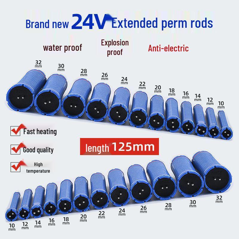 Цифровые плойки для завивки волос 24 В: Длинные термобигуди для салонного использования, Черный стиль "Вихрь"