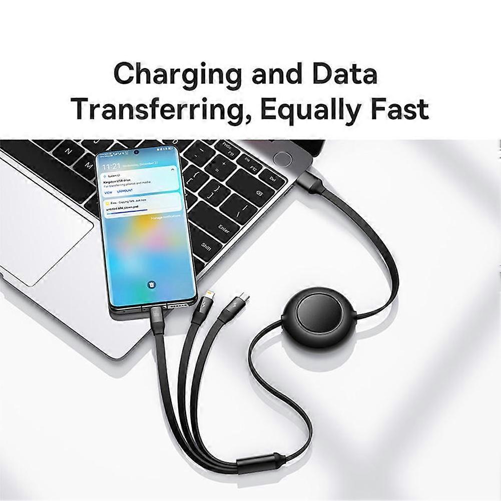 100W Retractable USB Charging Cable for , , , - USB-C Fast Charge