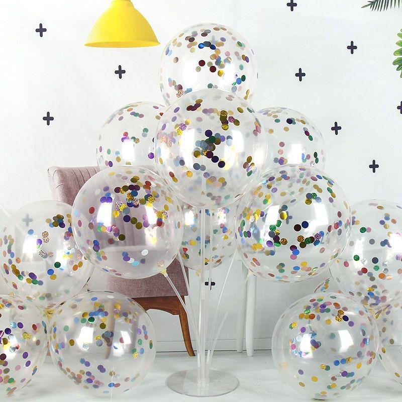 Glitter Confetti Latex Balloons Romantic Wedding Decoration Gold Clear Airballoon Birthday Party Decoration Festival Baby Shower