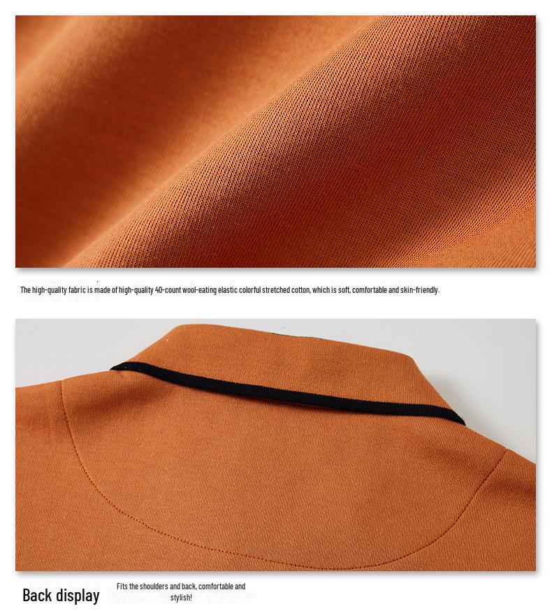 Мужская модная осенняя рубашка-поло с застежкой-молнией и лацканами 2262 — свободная, большого размера, с длинными рукавами