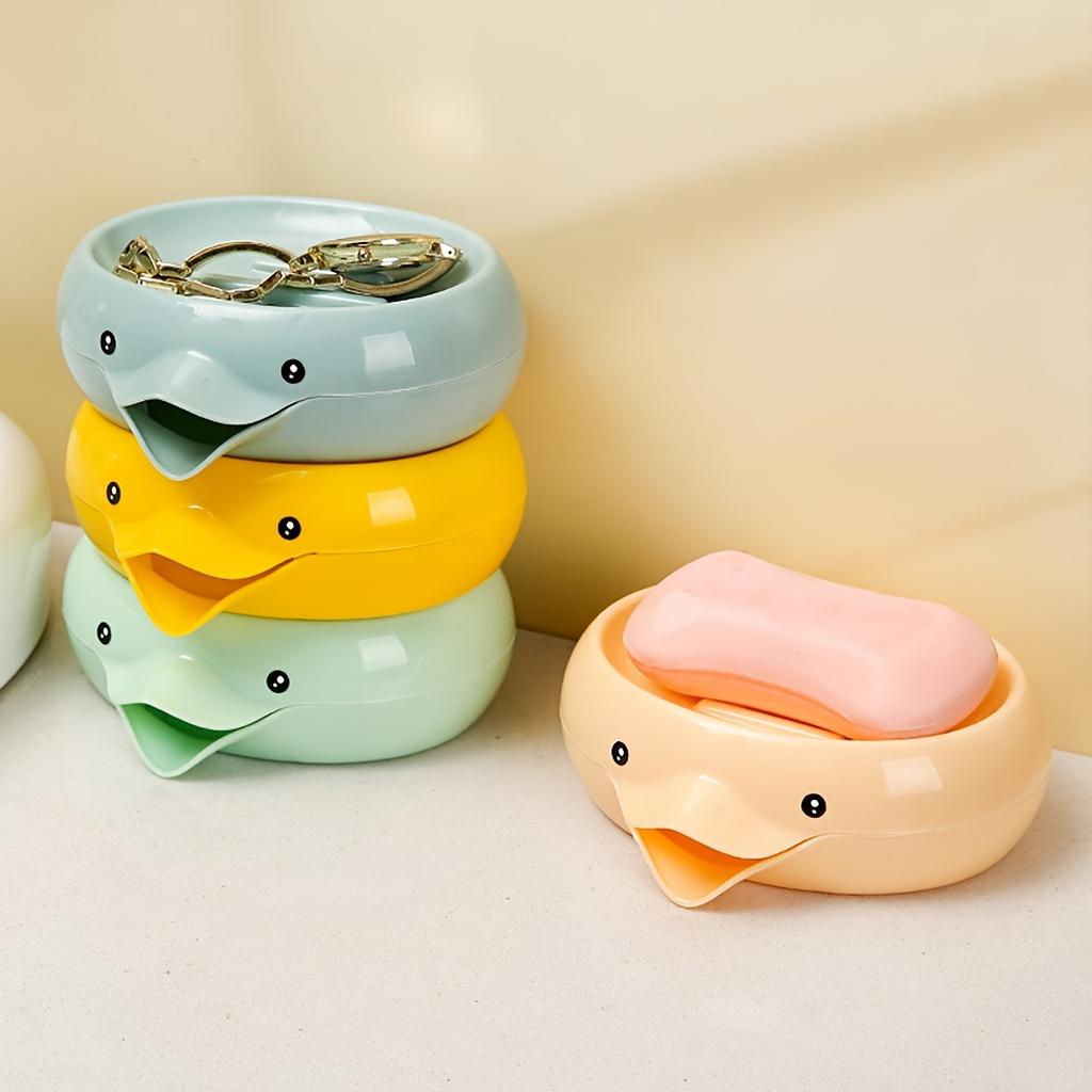 Мыльница в виде маленькой желтой утки, полка для хранения в ванной, мыльница с изображением мультфильма, креативная мыльница для домашнего хозяйства в ванной