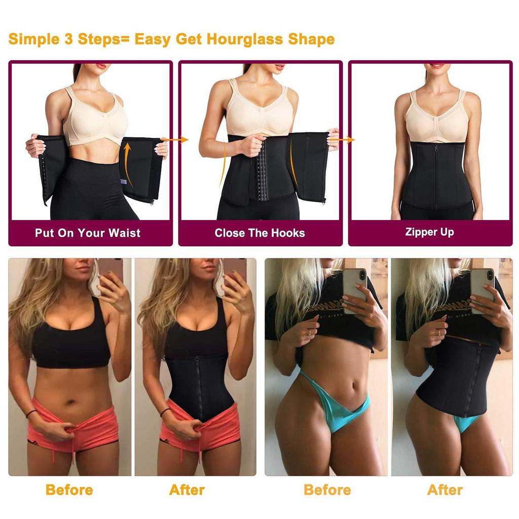 Women Waist Trainer Corsets Tummy Control Shapewear Sport Workout Girdle Slimming Body Shaper for Weight Loss Fat Burner Neoprene Sauna Sweat Belt