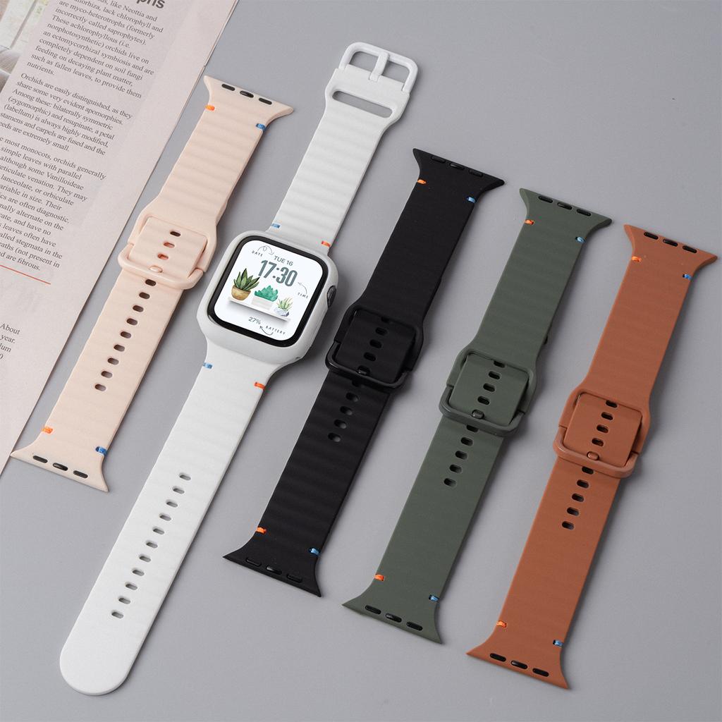 Силиконовый чехол+Ремешок Для Apple Watch S11 10 42мм 46мм 44мм 40мм 45мм 41мм 38мм чехол-браслет для iWatch 9 8 7 6 5 4 Ultra 3 49мм