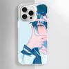 Чехол для телефона L-Link Clicks в стиле аниме для iPhone 16 15 14 13 12 11 Pro Max Белый Фиолетовый Матовый Лазерный Металлик Аврора Funda
