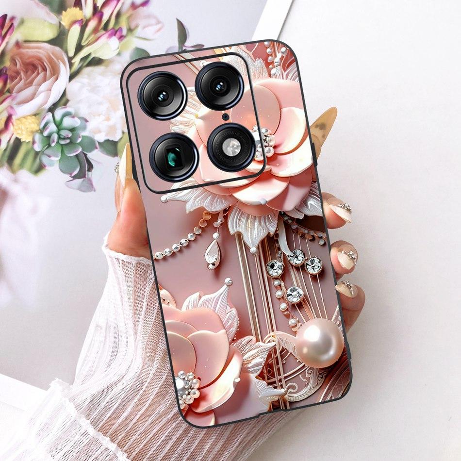 For Motorola Signature Cute Flower Butterfly Cat Painted Case For Motorola Signature XT2603-2 Black Silicone Soft Phone Cases
