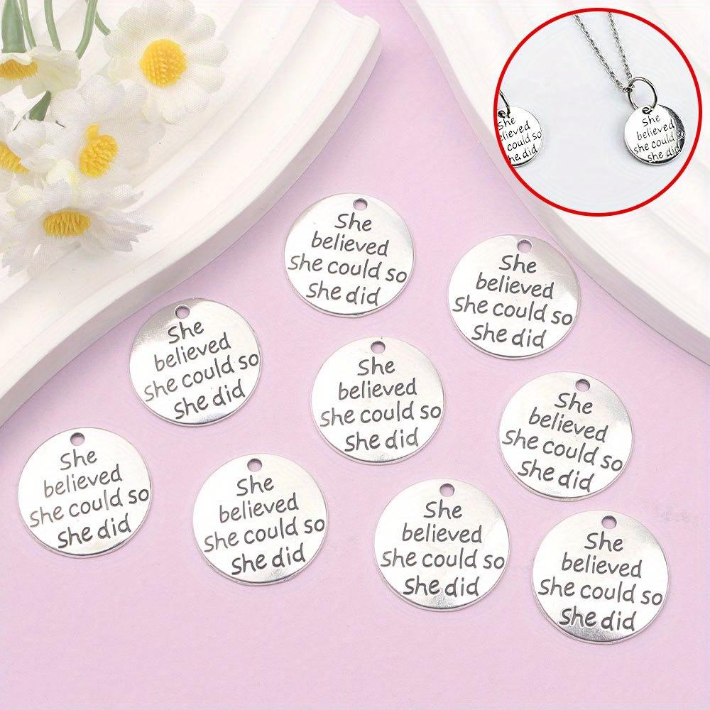 6/12/18шт сплав. Она верила, что сможет сделать подвески с буквами, поэтому она сделала самодельную подвеску с информацией,