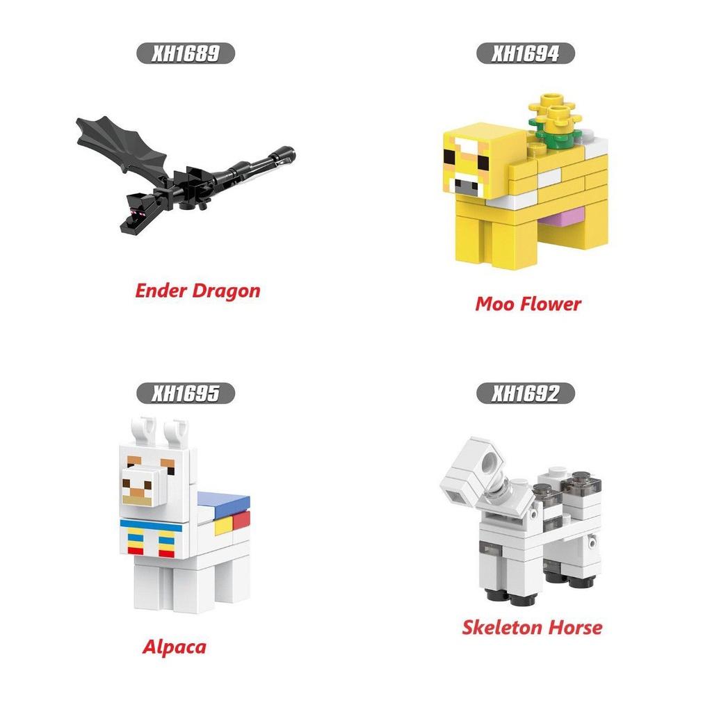 Puffer Alpaca Minecraft Lava Monster Moo Flower Skull Horse Building Blocks Toys