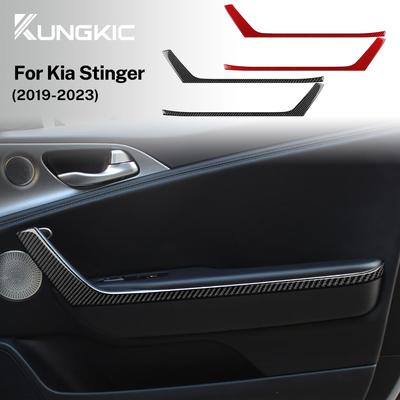 Для Kia Stinger 2019 2020 2021 2022 2023 Настоящая Мягкая Наклейка из Углеродного Волокна Панель Ручки Двери Автомобиля Внутренняя Отделка Аксессуары LHD RHD