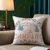 Наволочка Happy Camper Короткий плюш Принт Наволочка для подушки Квадратные наволочки для диванных подушек Домашний декор для дивана
