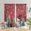 2 Pieces, Christmas Tree Snowman Snowflake Curtains -30% Blackout - Suitable for Living Room, Bedroom, Kitchen, Home Decoration