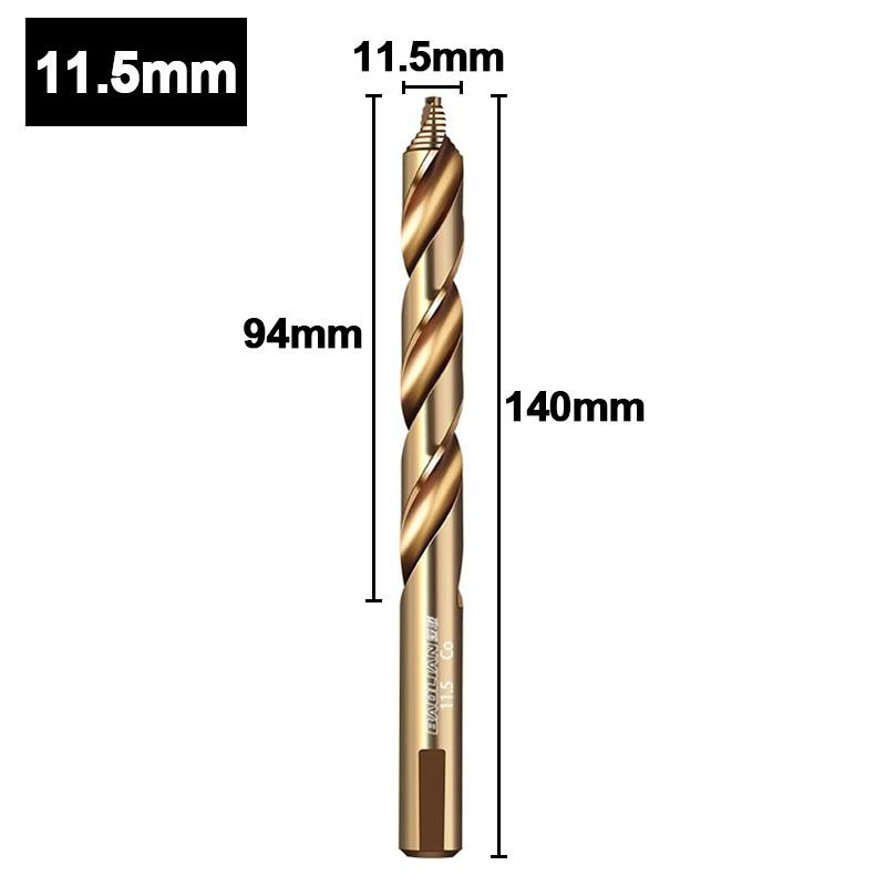Сверло спиральное ступенчатое кобальтовое, сверло из быстрорежущей стали M35 с прямым хвостовиком (3-13mm) для металла, нержавеющей стали, железа