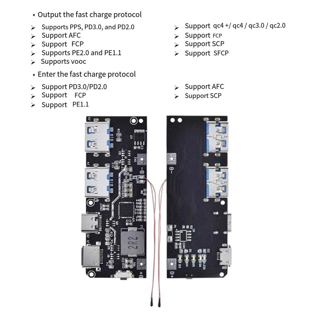 Высокоскоростная 5-портовая USB-плата для зарядки мобильных устройств, модуль быстрой зарядки, трансформатор с протоколами QC4 PD3.0, 22,5 Вт
