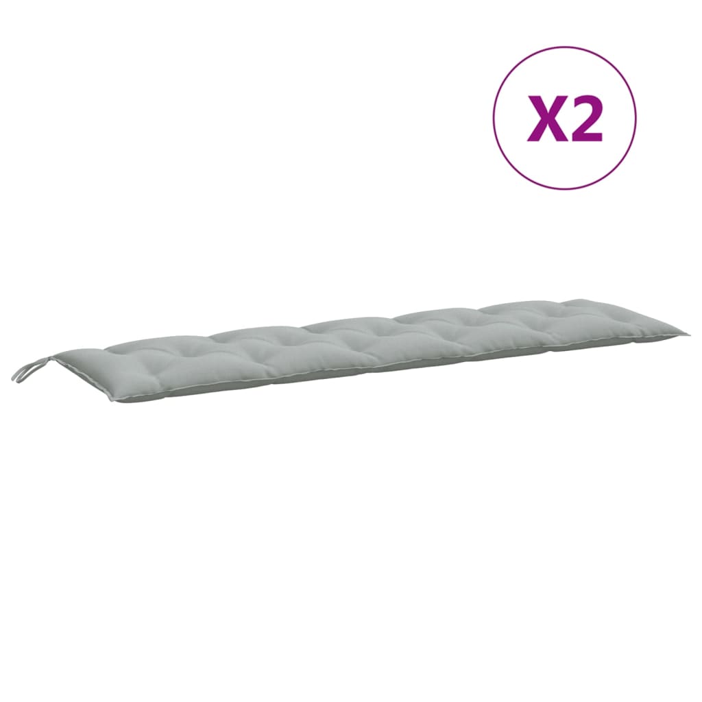 Garden Bench Cushions 2 pcs Light Grey Melange 180 x 50 x 7 cm Fabric