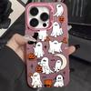 Чехлы для телефона на Хэллоуин с призраками для iPhone 16 Pro Max Чехол 15 11 12 14 13 Pro XS XR 8 7 16 Plus Ударопрочный чехол