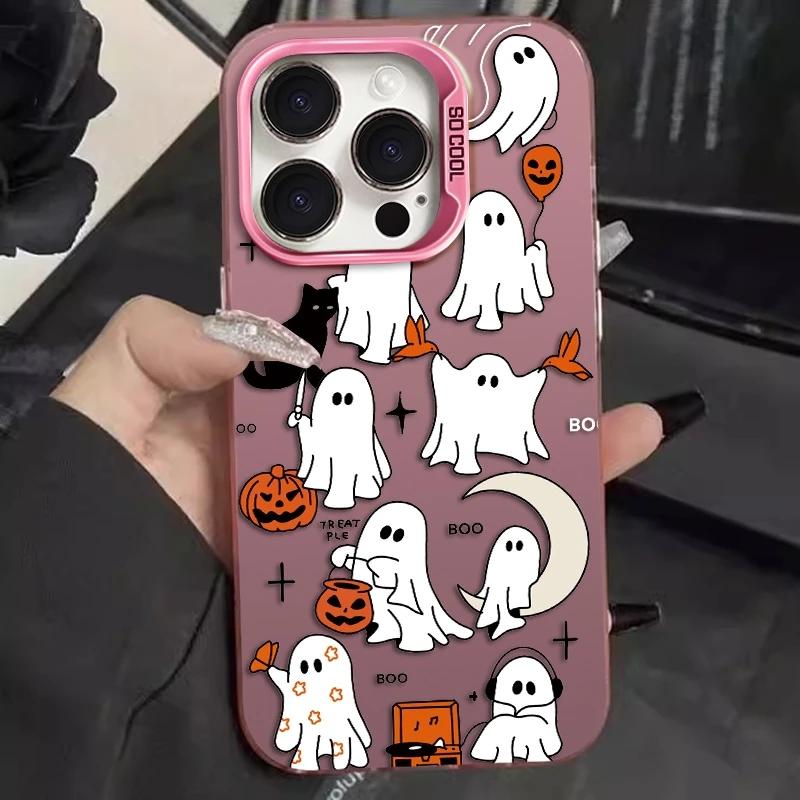 Чехлы для телефона на Хэллоуин с призраками для iPhone 16 Pro Max Чехол 15 11 12 14 13 Pro XS XR 8 7 16 Plus Ударопрочный чехол