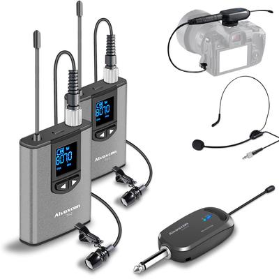 Беспроводной микрофон Alvoxcon UHF штыревой микрофон Беспроводная гарнитура Микрофон-клипса Микрофон Беспроводной микрофон Видеосъемка Запись
