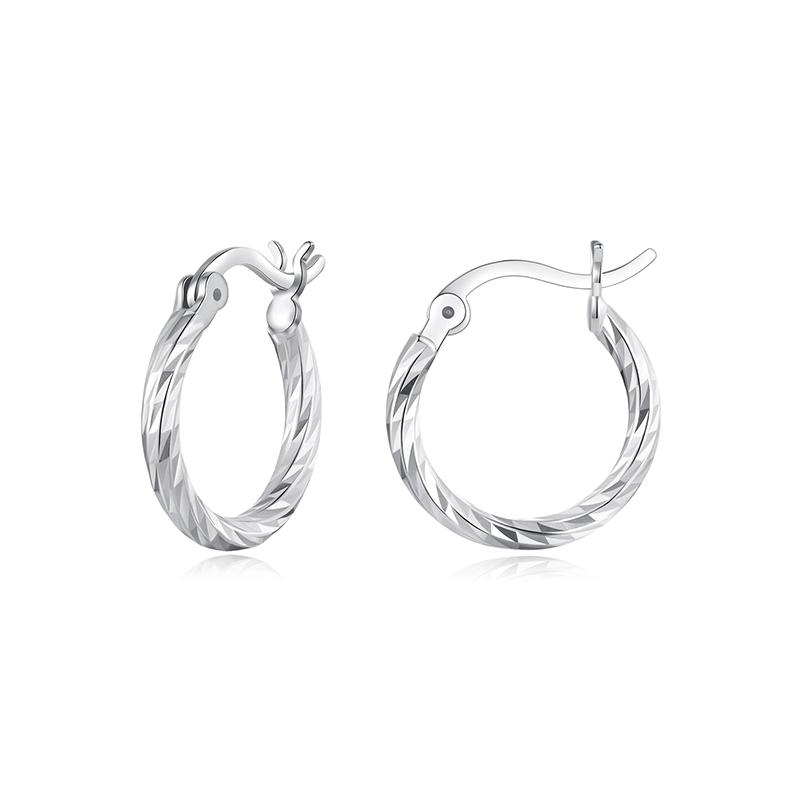 BAMOER 925 Sterling Silver Hoop Earrings for Women Lightwieght Big Hoop Earrings Hypoallergenic Mobius Trendy Hoop Earrings